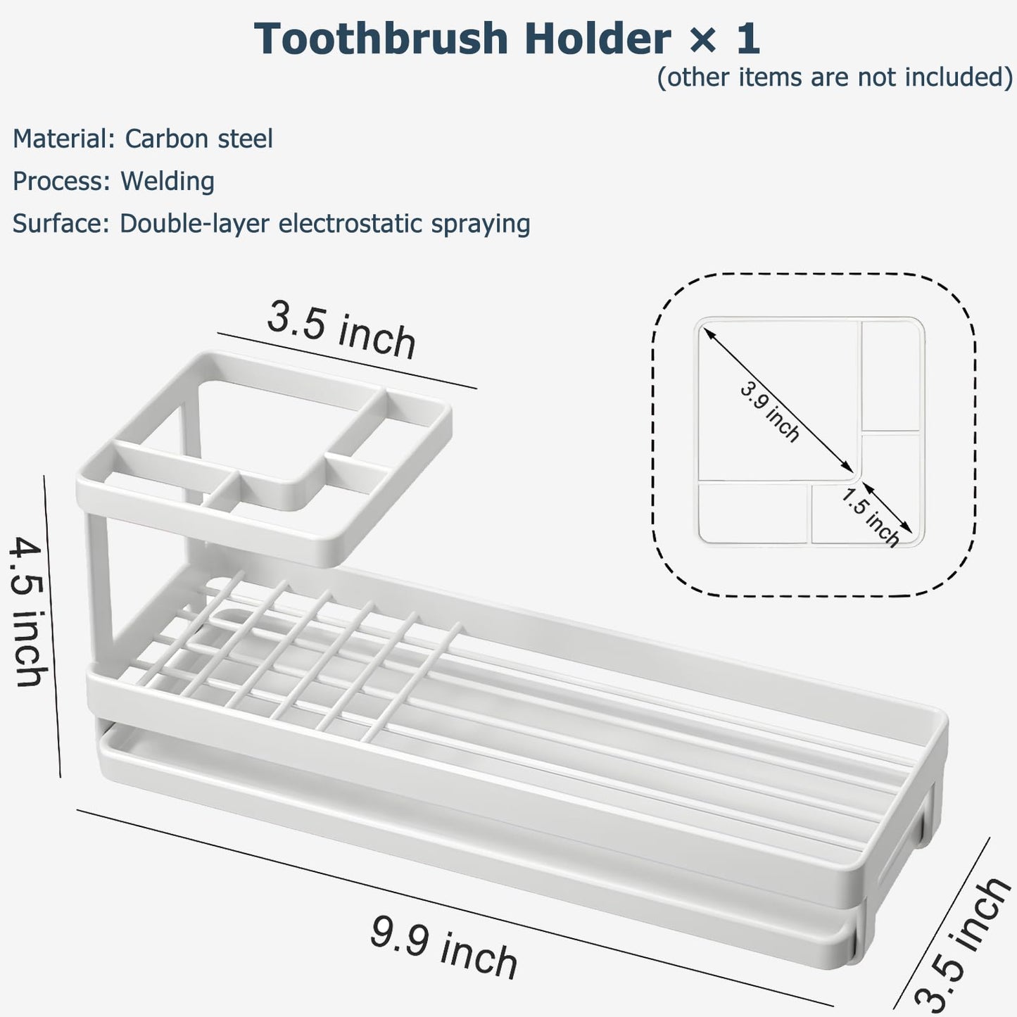 MYITYARD Toothbrush Holder for Bathroom, Metal Countertop Electric Toothbrush Holder with Toothpaste Holder and Cup Storage Organizer