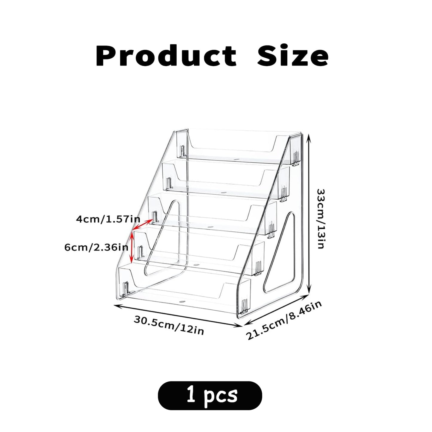 ToKinCen Trading Card Display Stand, 5 Tier 12" Acrylic Holder for Sports Graded Card