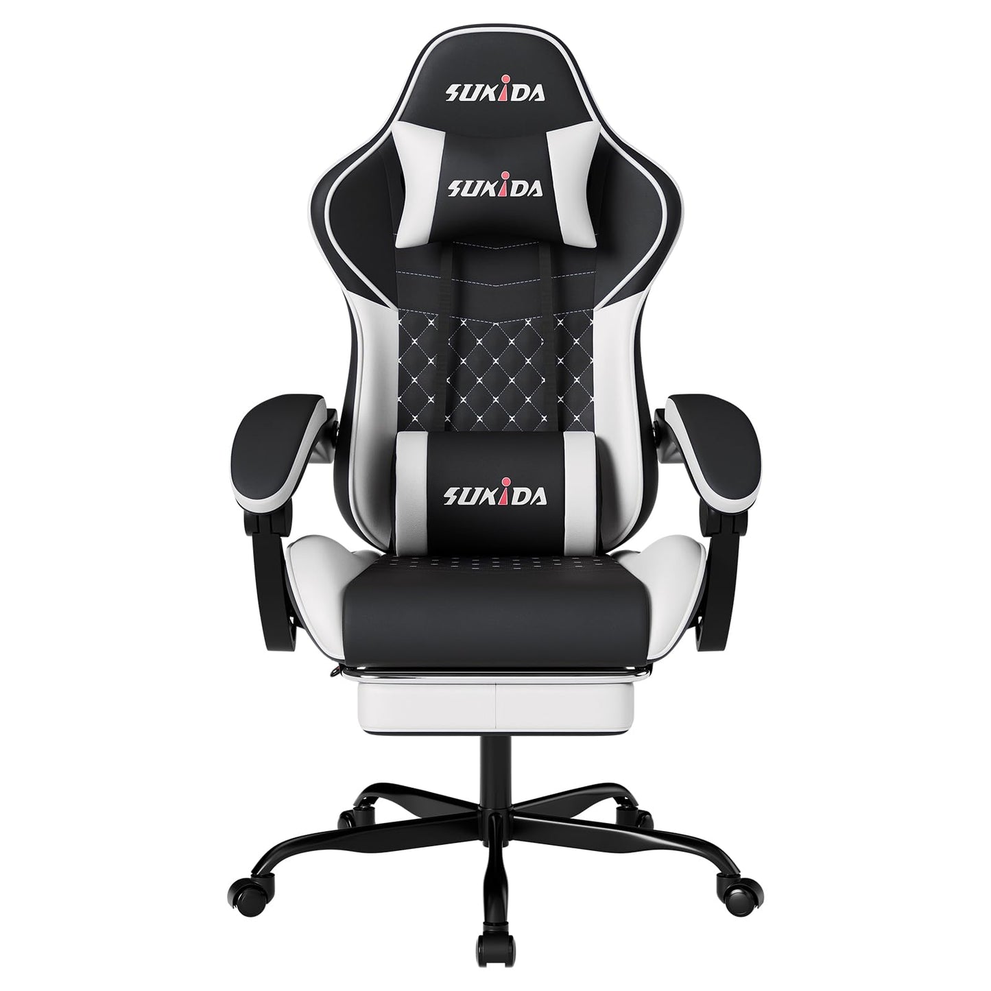 SUKIDA Gaming Chair, Ergonomic Computer Chairs with Footrest, Comfy Office Chair with Headrest, Massage Gaming Chair for Adult