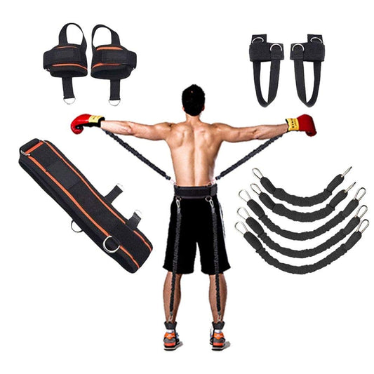 YNXing Strength Training Rope for Boxing, Basketball, Fencing Training Resistance Rope Blue Stretch Cord Tension Rope Fitness Equipment (Black)