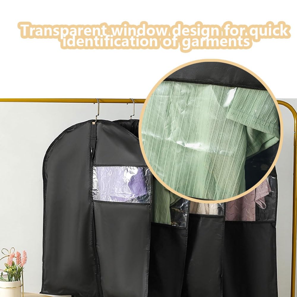 Heucadup suit bags for men 5 Pieces suit covers for men 120 x 60 cm garment bags with Zipper dress bag, clothes covers, garment covers for clothes