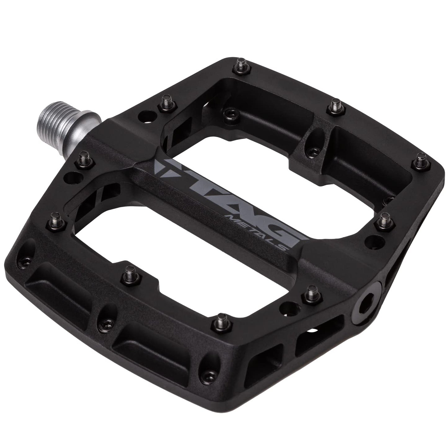 TAG Metals T3 Nylon MTB Pedals 9/16" Axle ? Durable, Lightweight Platform Pedals with Anti-Slip Pins, Ideal for Mountain Biking and BMX (Black)