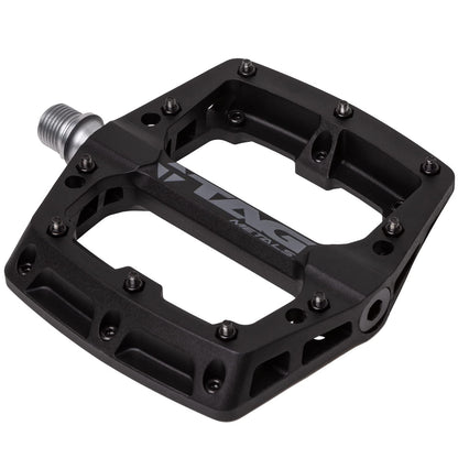TAG Metals T3 Nylon MTB Pedals 9/16" Axle ? Durable, Lightweight Platform Pedals with Anti-Slip Pins, Ideal for Mountain Biking and BMX (Black)
