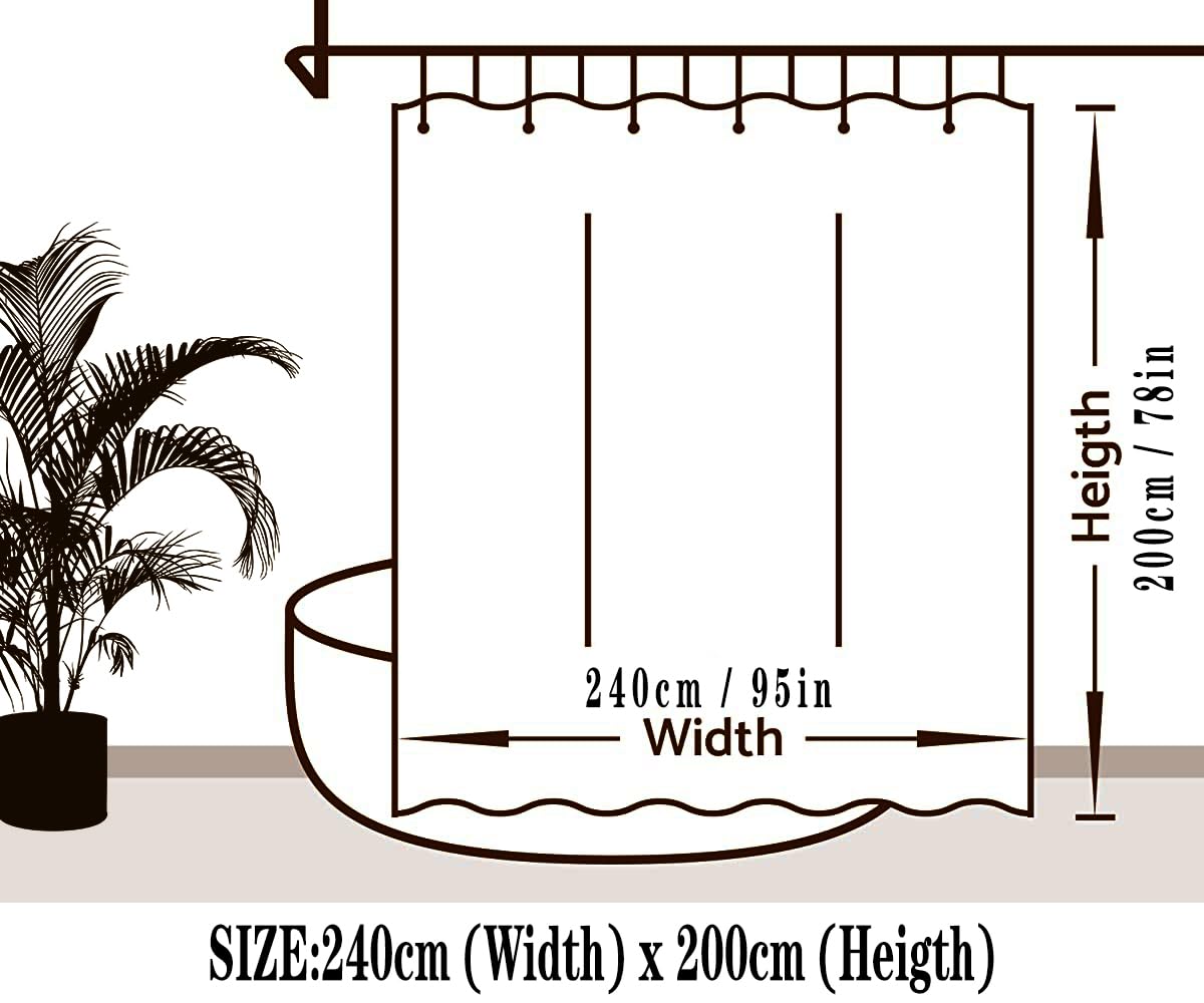 Tennove Shower Curtain Mould Resistant Terrazzo Bathroom Curtain Waterproof Polyester Fabric Wet Room Bathtub Shower Curtain,Weighted Hem,Quick