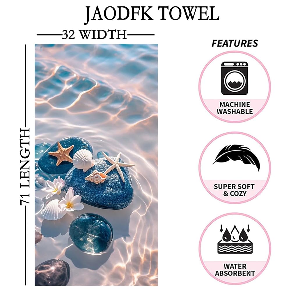 JAODFK Microfibre Beach Towel 71"X32" Quick Dry Lightweight Sand Free Large Thin Towels Travel Essentials For Adults Womens Swim Bath Accessories