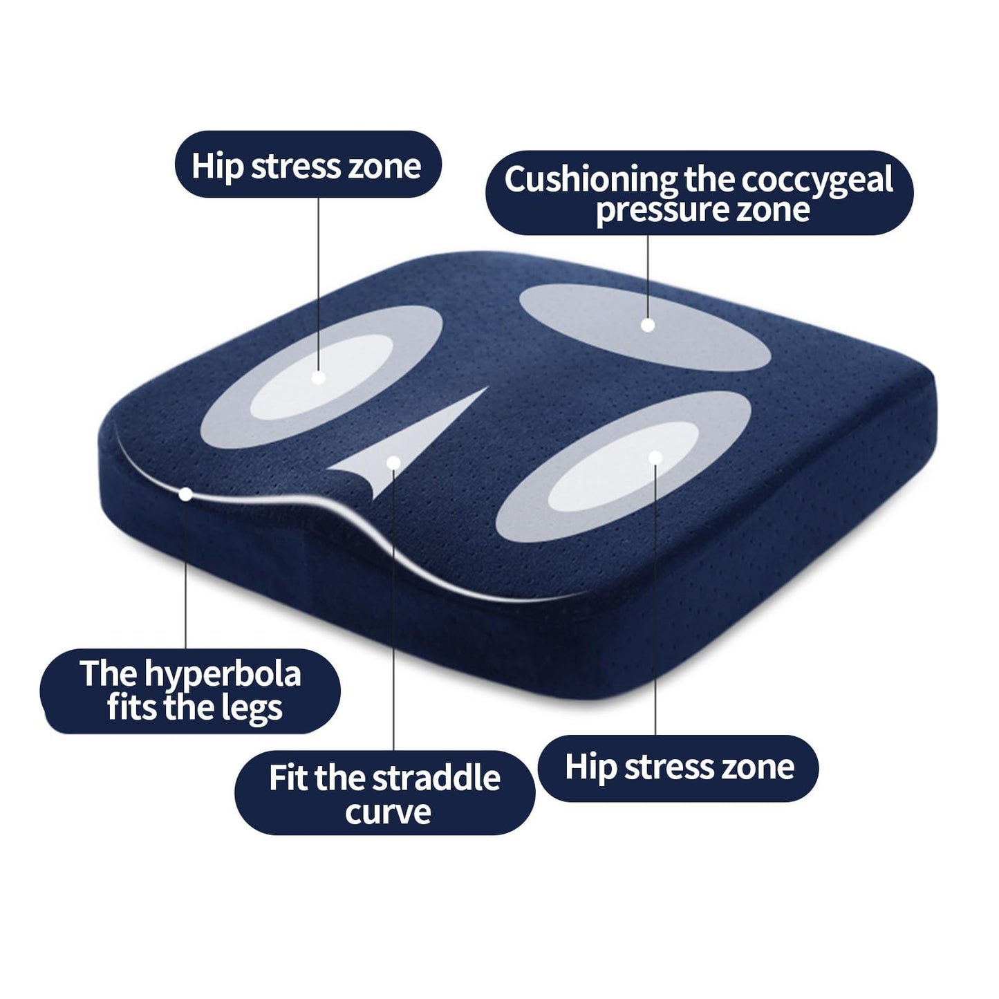 TSLBW Car Seat Cushion for Driving, Memory Foam Seat Cushion Pad for Long Sitting, Tailbone Sciatica Lower Back Pain Relief