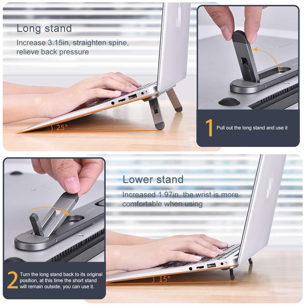nediea Mini Laptop Stand for Desk, Keyboard Feet Riser, Laptop Cooling