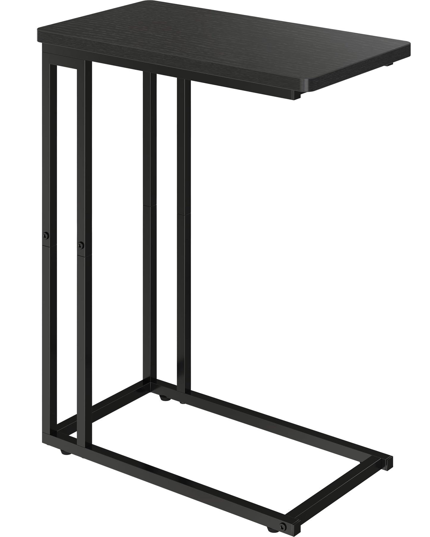 Yusong C Shaped End Table, Couch Side Table That Slide Under Sofa Bed for Small Spaces, Skinny Overbed Table
