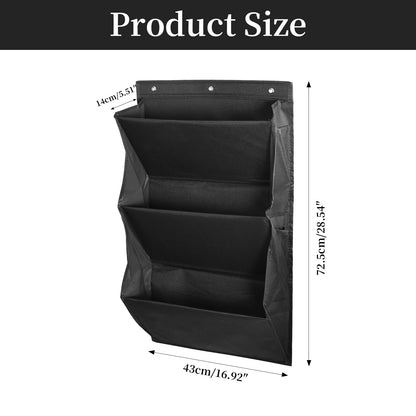 Godneei Hanging Shoe Storage with 3 Large Compartments & 4 Mesh Pockets, Over Door Storage Organizer for RV, Space-Saving Black