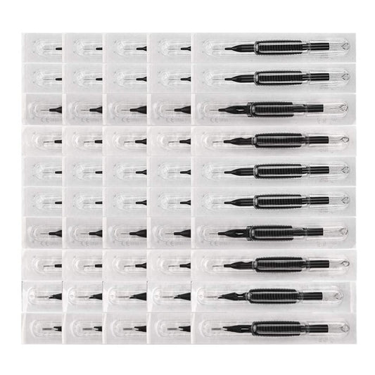 ATOMUS 50pcs Tattoo Tips Kit Grip 16mm Disposable Tattoo Needles and Silicone Tubes Grip Kit 3RL 5RL 7RL 9RL RS Professional Permanent Makeup Beauty