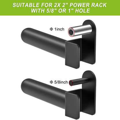 Kipika 2x2 Power Rack Olympic Weight Plate Holders - For 5/8" & 1" Holes, Stores Olympic 2-inch Plates - Set of 2