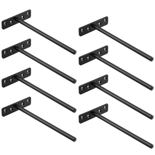 Sayayo Floating Shelf Bracket Heavy Duty Shelf Support Invisible Hidden Wooden Brackets for Shelves Wall Mounted, 200MM Length/8-inch Metal Black