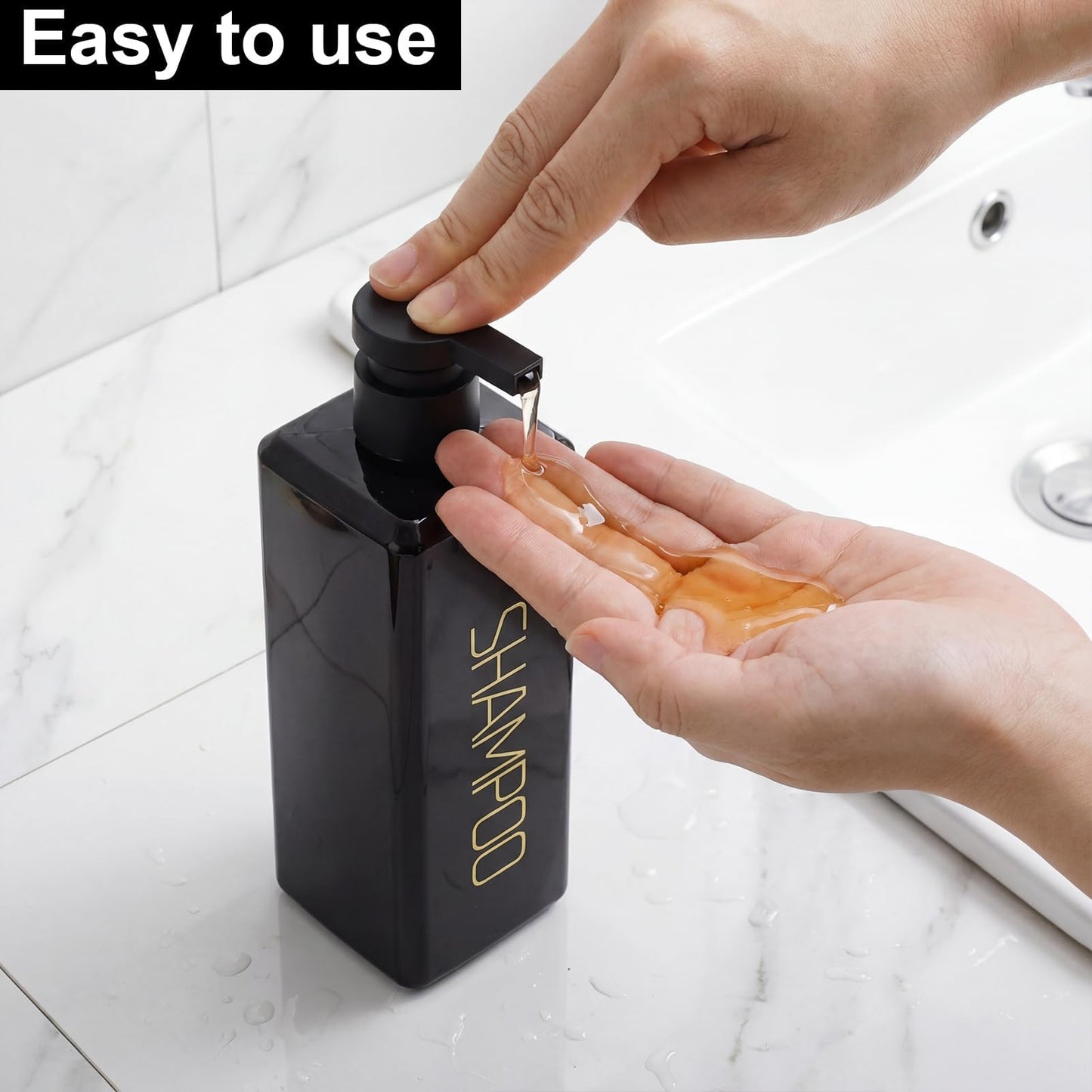 Hokretme Shampoo and Conditioner Dispenser 550ml 3 Pack Shower Soap Bottles Refillable Shampoo Pump Bottle Dispenser Plastic Empty Body Wash