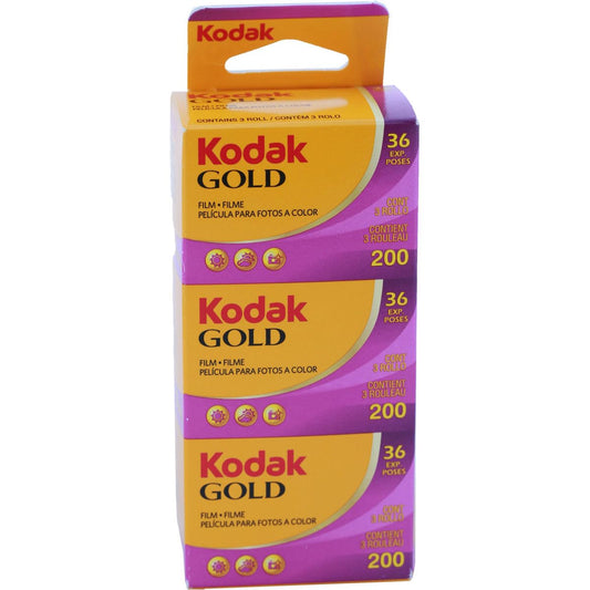 Kodak Gold 36 Exhibitions - Pack of 3 - Medium Speed Colour Negative Films, Yellow