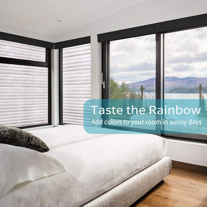 Gyxust Privacy Window Film, Self Adhesive Stripe Privacy Film Opaque No Glue Anti UV (90 * 400cm)