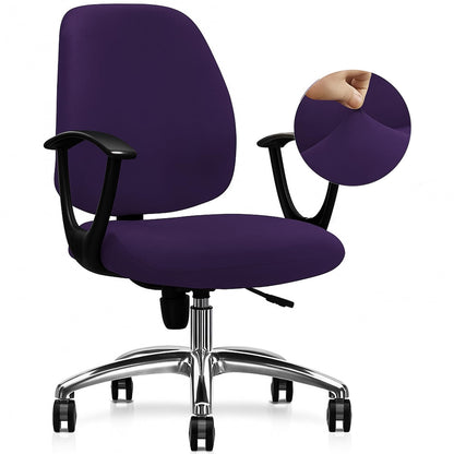 FYTXSZ Chair Covers Spandex Office Computer Chair Cover Stretch Removable Washable Rotate Swivel Chair Protective Covers Purple