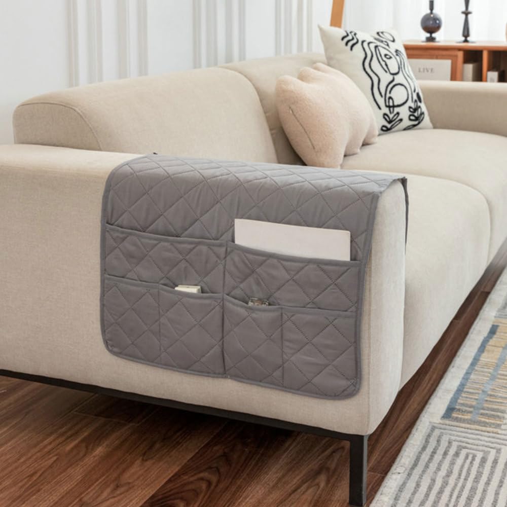 MiOYOOW Armchair Caddy, Large Capacity Sofa Armrest Organizer, 50 * 90cm, Sofa Arm Hanging Storage Holder for Remote Control Magazine Book Eyeglasses