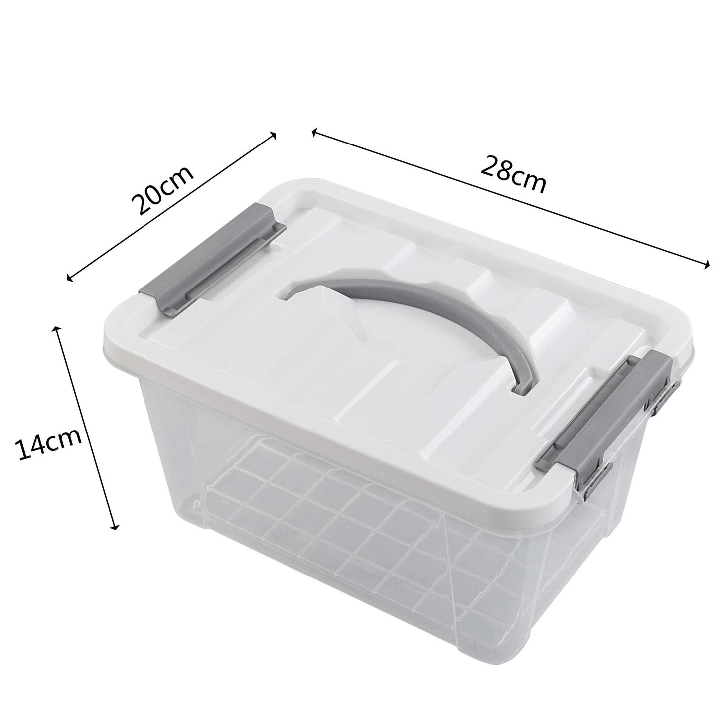 Gloreen 5L Clear Latch Storage Boxes, Plastic Box with Lid, 6 Packs