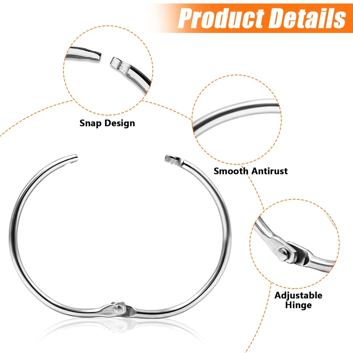 Curtain Rings,20 Pieces Black Shower Curtain Rings Rustproof Metal Shower Curtain Hooks Smoothly Round Shower Rings Curtain Rings Metal for