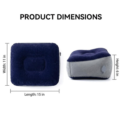 Inflatable Foot Rest for Travel, Inflatable Foot Rest Pillow, Portable Travel Foot Elevator for Aeroplane, Lightweight Foot Stool for Economy Class