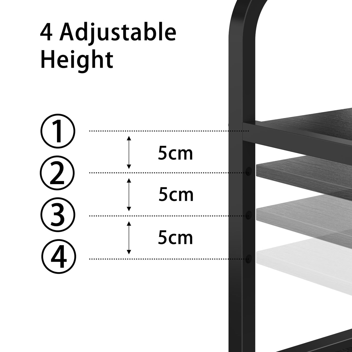 OYRREU 3-Tier Rolling Printer Stand with Outlets for Home, Office, Black