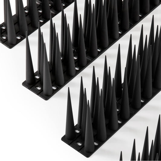 OFFO Bird Spikes High for Anti Pigeons Spikes to Keep Bird or Animals Away, Fence Spikes of Bird Deterrent Covers 12m, Height 10cm,Black