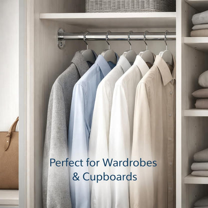 Round Wardrobe Rail 25mm Polished Chrome Hanging Tube for Wardrobes & Cupboards 1200mm 1.2m ~47.2″