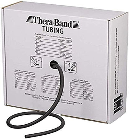 Theraband Latex Resistance Tube for Pilates, Home Gym, Rehab, Professional Physical Therapy, & Fitness Equipment, Resistance Training, Elastic Band,