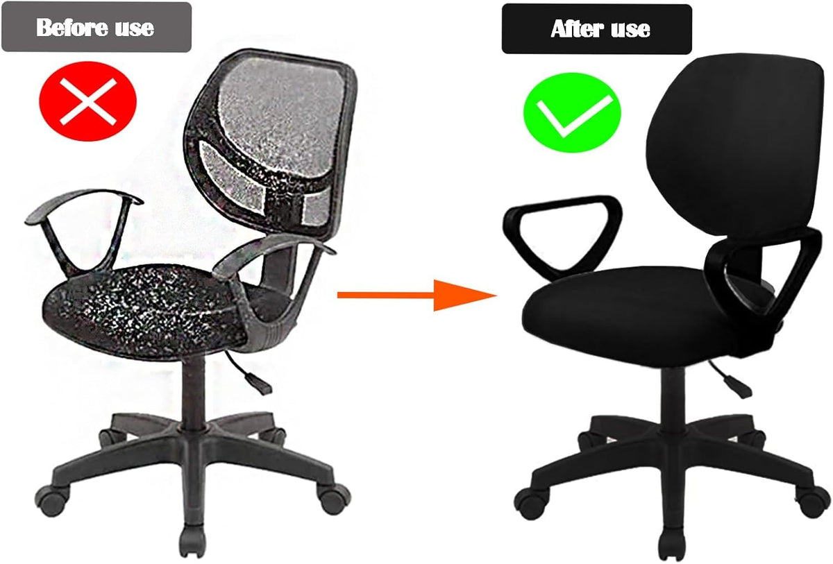 DHXYZZB Office Chair Cover 2 Piece Protective Stretchable Chair Seat Covers Stretch Chair Slipcover