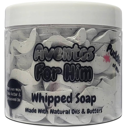 Aventos For Him Whipped Soap Body Wash - 150g - Natural Oils and Butters - Aftershave Scent - Vegan Friendly - Puddle of Wax - Made in the UK