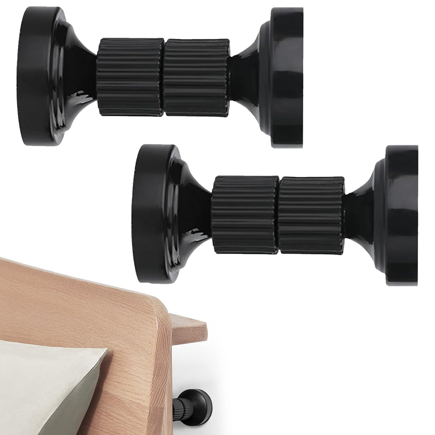 Tholire 2PCS Headboard Stoppers – Adjustable Bed Wall Stoppers – Anti-Shake Support for Bed Frame, Furniture, and Door