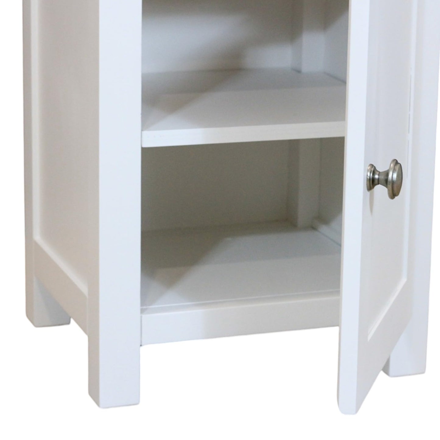 GROF GROFurniture Bedside Table with 1 Door Small Cabinet, Solid Wooden Side End Bedside Cabinet with Oak Top, Narrow Bedside