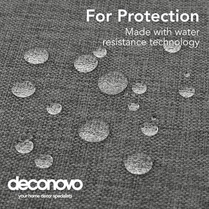 Deconovo Solid Faux Linen Rectangle Tablecloth Water Resistant Table Cloth for Patio 51x87in(130x220cm) Grey