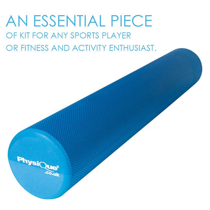 Physique Pro Foam Roller Blue - Back, Leg and Body Deep Tissue Muscle Massage - Gym and Exercise Roller for Trigger Point Self Massage and Muscle