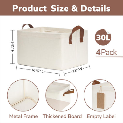 CHICVITA Closet Storage Bins Storage Baskets for Shelves, Baskets for Organizing, Closet Organizers and Storage, Toy Storage Bins