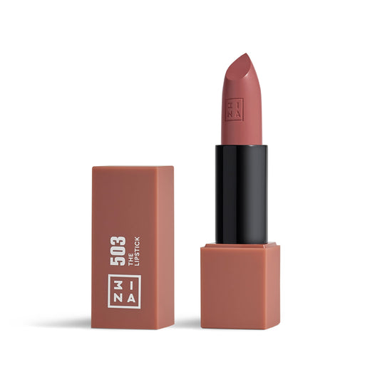 3INA MAKEUP - Vegan - The Lipstick 503 - Nude - Highly Pigmented Shades - Moisturizing Creamy Texture - Smooth Formula - Intense Color - Shiny Satin