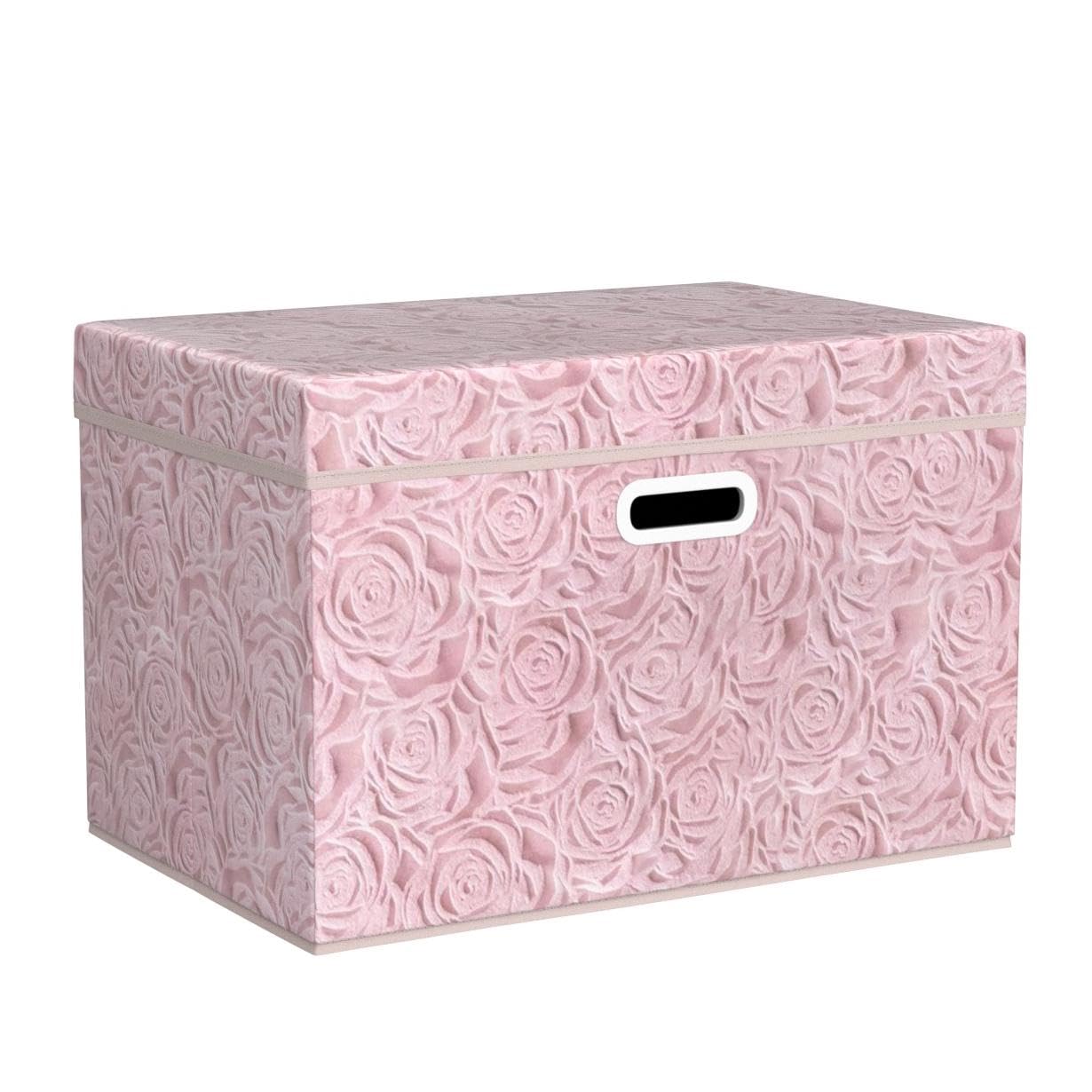 Prandom Storage Boxes with Lids Large.Rose Pattern Fabric Decorative Storage Box, Really Useful Box,Clothing Storage,Cubes
