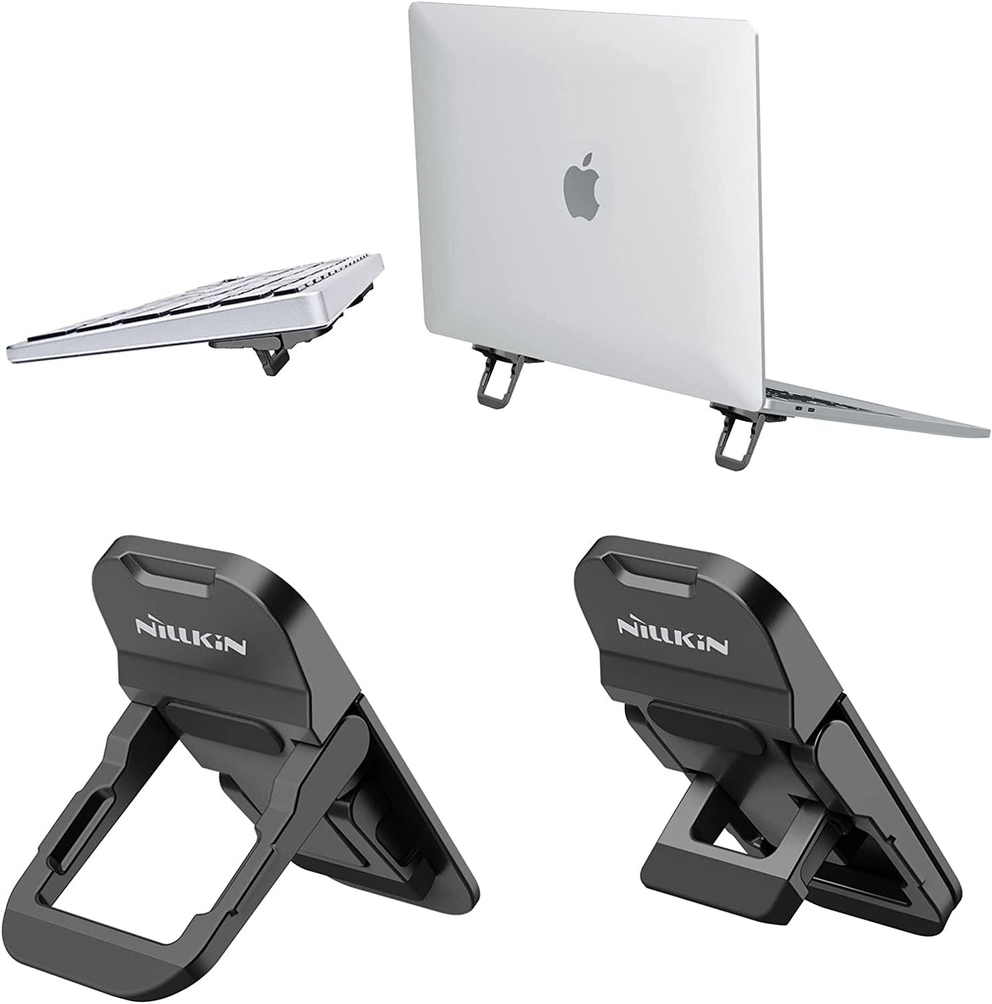 Nillkin Portable Laptop Stand Keyboard Cradle with Non-Slip Silicone Laptop Feet, Invisible Adjustable Computer Kickstand for MacBook Pro/Air, HP