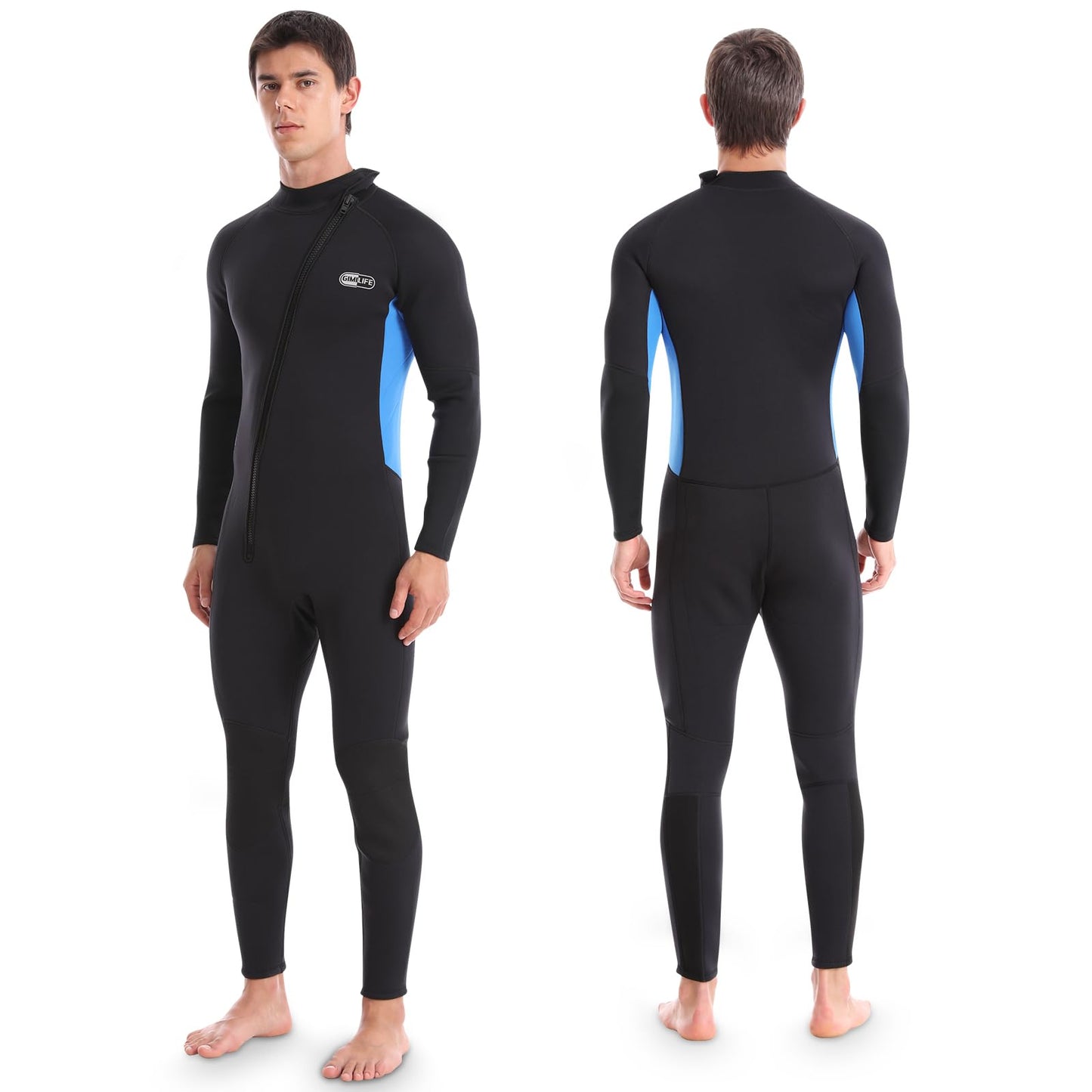 Gimilife Wetsuit for Men, Mens Wetsuits Full Length Wetsuit, 3mm Neoprene Wet Suit Mens Wetsuit Wet Suits for Diving Snorkeling Swimming Surfing