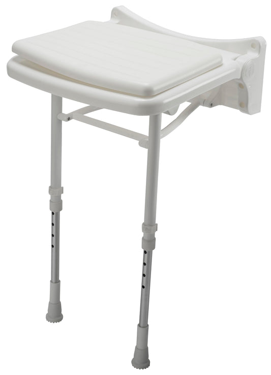Croydex Wall Mounted Shower Chair with fold down legs, White