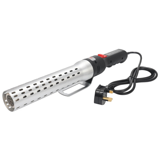 ipalmay Fast Electric Fire Starter,Lump Charcoal Starter,Barbeque & Stove Lighter, 2000W Rapid Heating Air Ignites Charcoal in 60 Seconds,Silver White