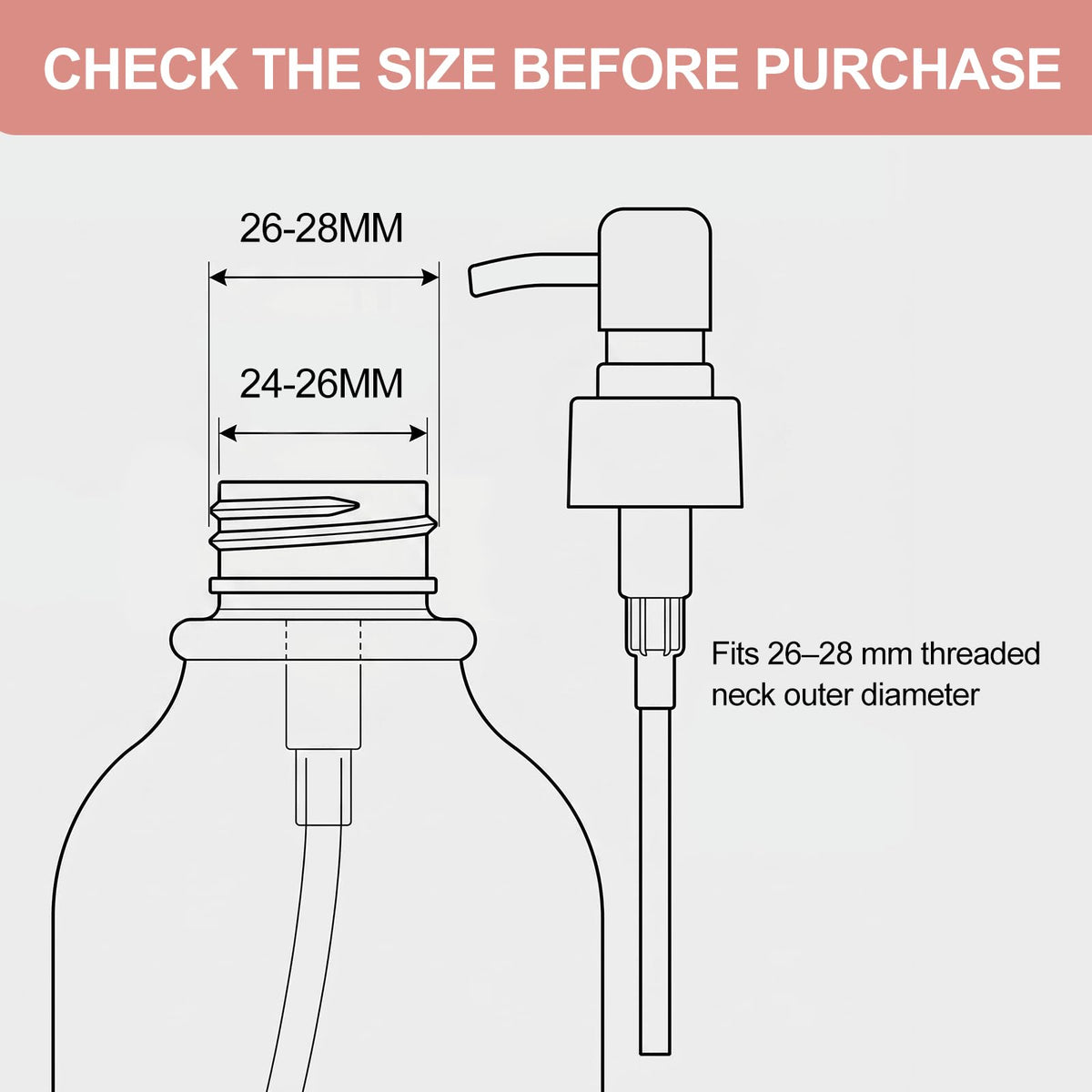 Pollock 2pcs Pump Dispenser Stainless Steel, Replacement for Standard Neck Size - 26-28 mm Thread Fits Most Hand Soap Dispenser Gold Brushed