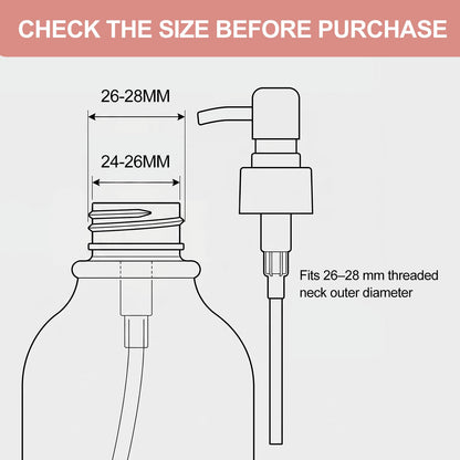 Pollock 2pcs Pump Dispenser Stainless Steel, Replacement for Standard Neck Size - 26-28 mm Thread Fits Most Hand Soap Dispenser Gold Brushed