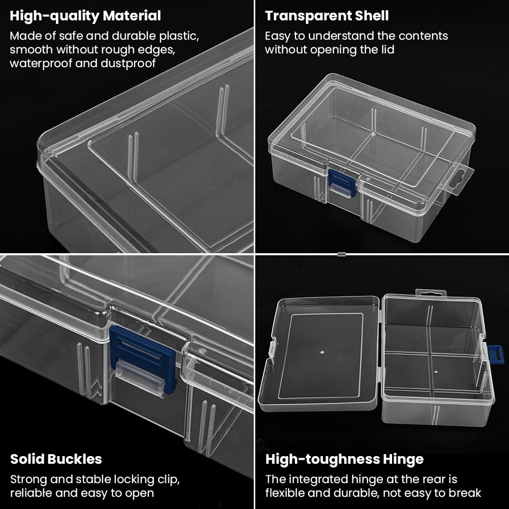 AUAUY Bead Organizer Box, 15Pcs Clear Plastic Storage Containers for Beads