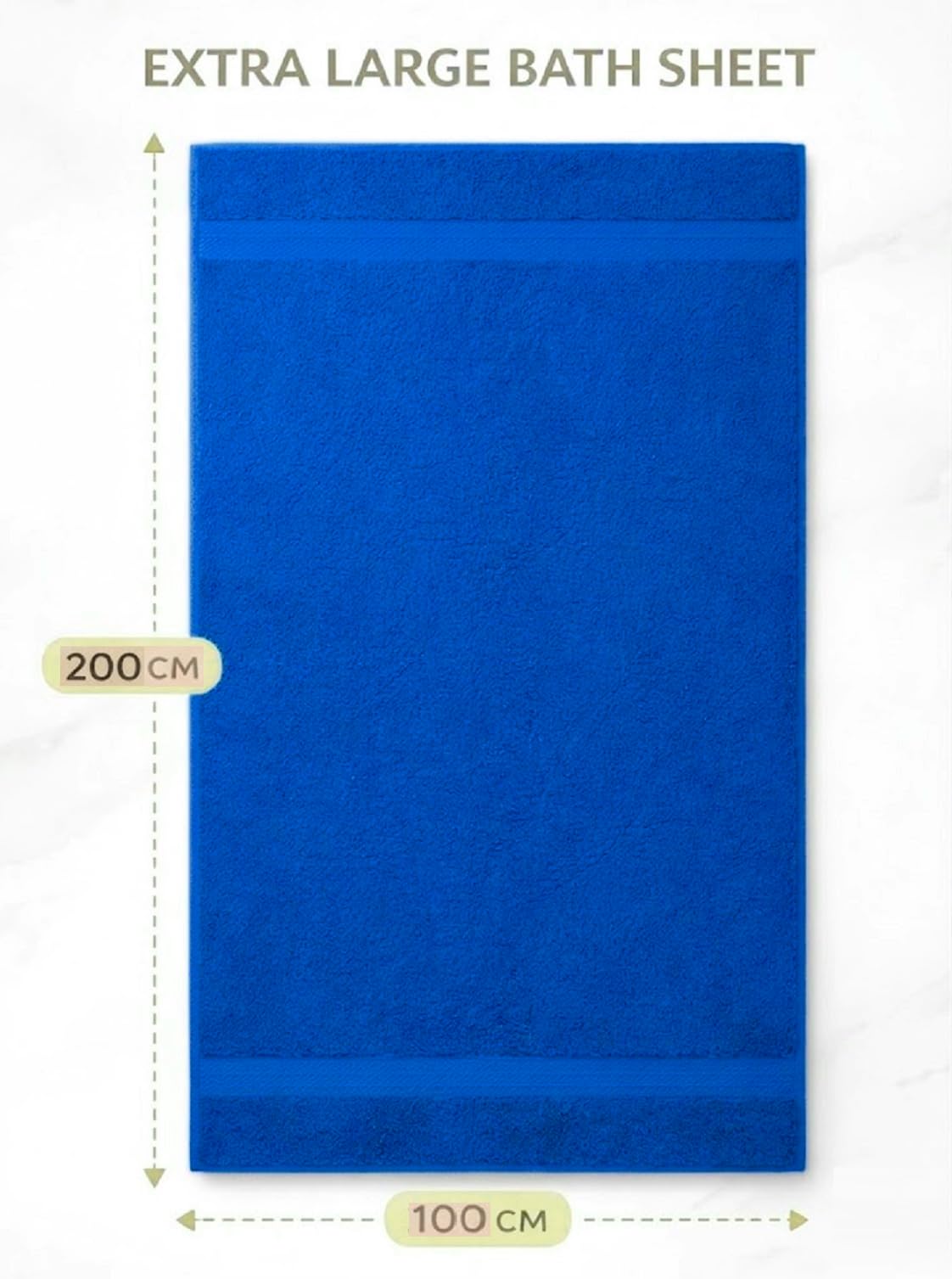 EDB 2X Extra Large Super Jumbo Bath Sheets Towels 100 cm W x 200 cm L Body Wrap Premium Quality 100% Egyptian Cotton Beach, Gym, Spa