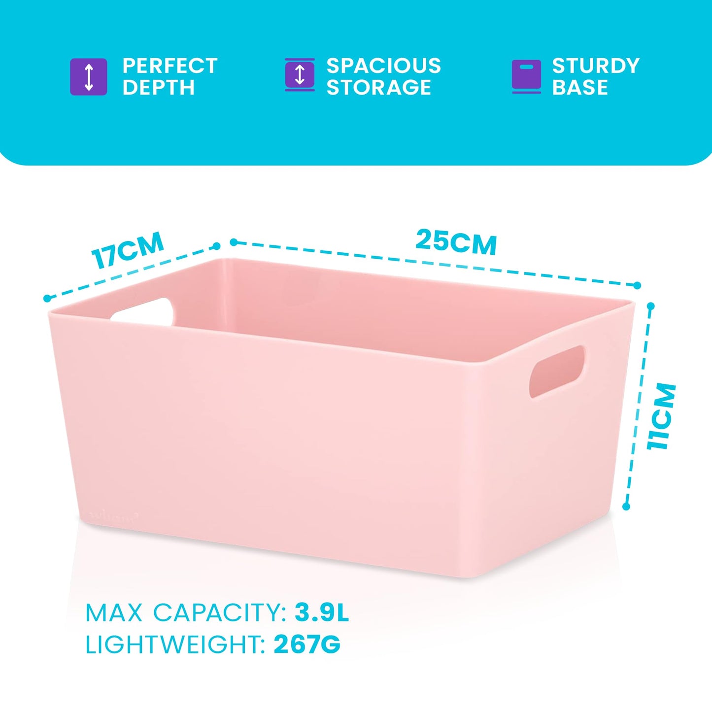 Niftii Storage Boxes | Kitchen Storage & Organisation Baskets 5-Pack 3.9L
