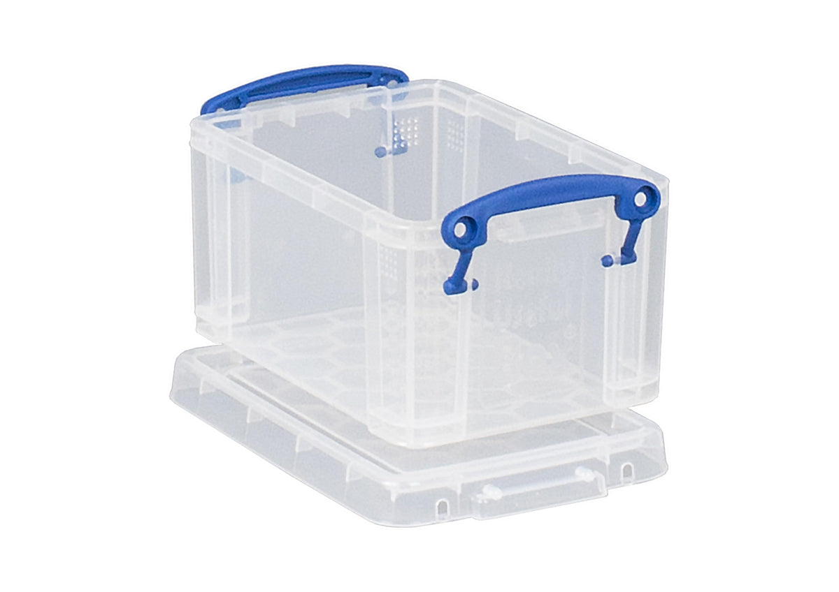 Really Useful Plastic Storage Box 0.7 Litre Clear Pack of 4