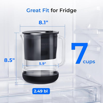Waterdrop  Water Filter Jug, 1.5L Water Filter Jug with 2 Months Filter, NSF 53&42&372 Certified, Reduces PFOA/PFOS, Chlorine, Cadmium, Copper,