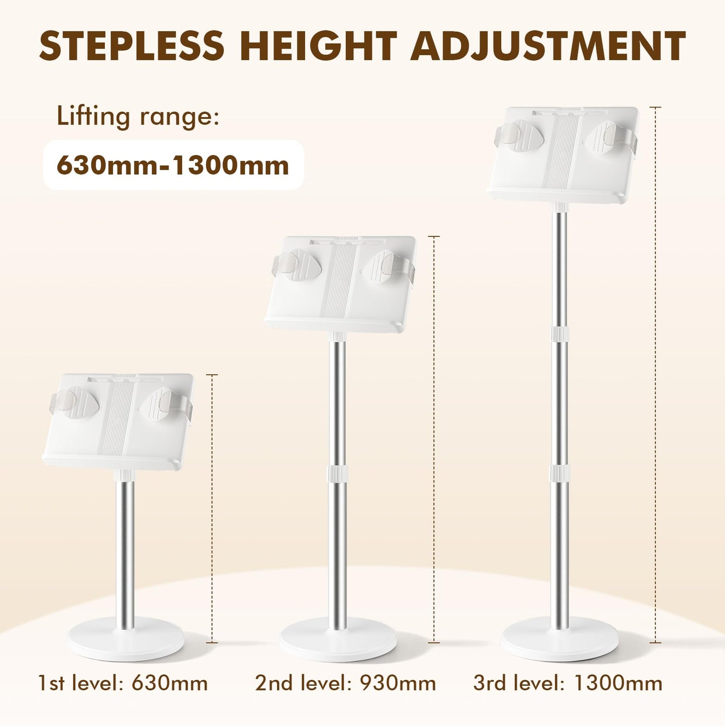 Lectern Podium Stand Adjustable 63~130cm Portable Standing Desk Table