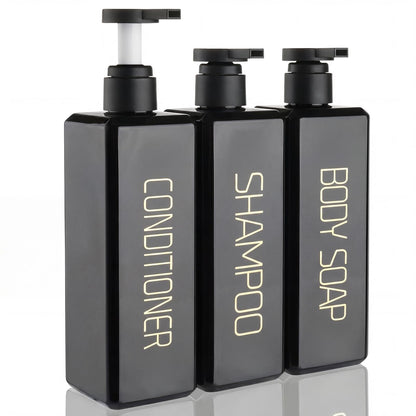 Hokretme Shampoo and Conditioner Dispenser 550ml 3 Pack Shower Soap Bottles Refillable Shampoo Pump Bottle Dispenser Plastic Empty Body Wash